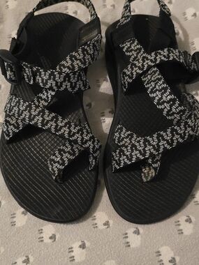 Chaco Women's Black and White Patterned Sport Sandals